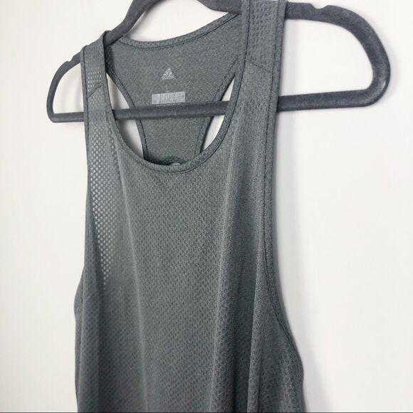 ADIDAS | Energy Running Semi Sheer Gray Active Tank Top Women’s Size Large - Picture 2 of 8
